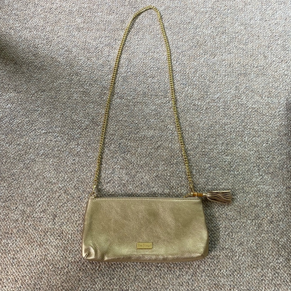 NWOT Lilly Pulitzer gold purse